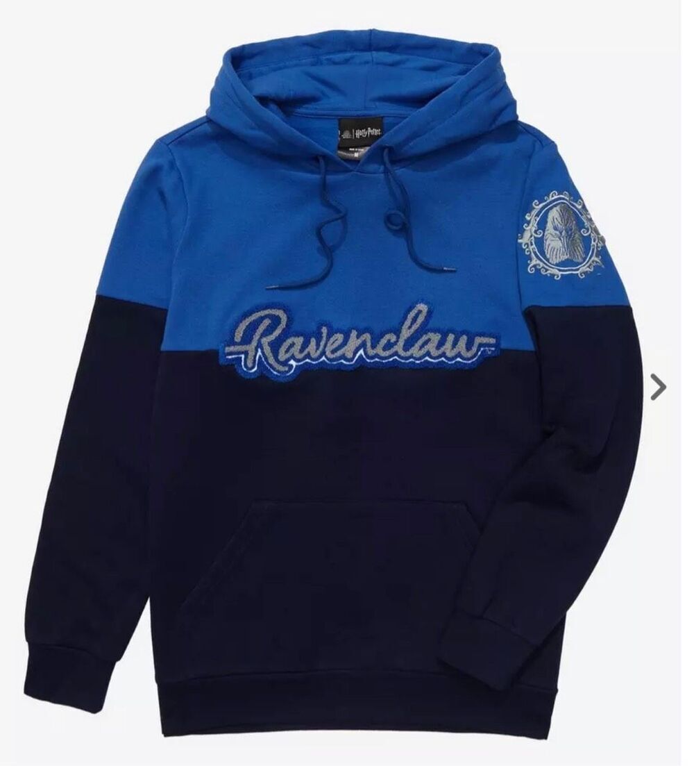 Harry Potter Ravenclaw Crest Panel Hoodie Sweatshirt New Size XS
